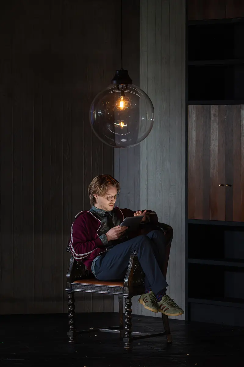 Young Actor Reading During "Sophia" Production at Kammerspiele der Josefstadt Vienna