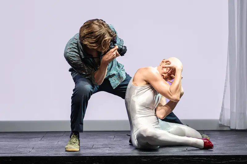 Photographer Documenting Performer in "Sophia" at Kammerspiele der Josefstadt Vienna