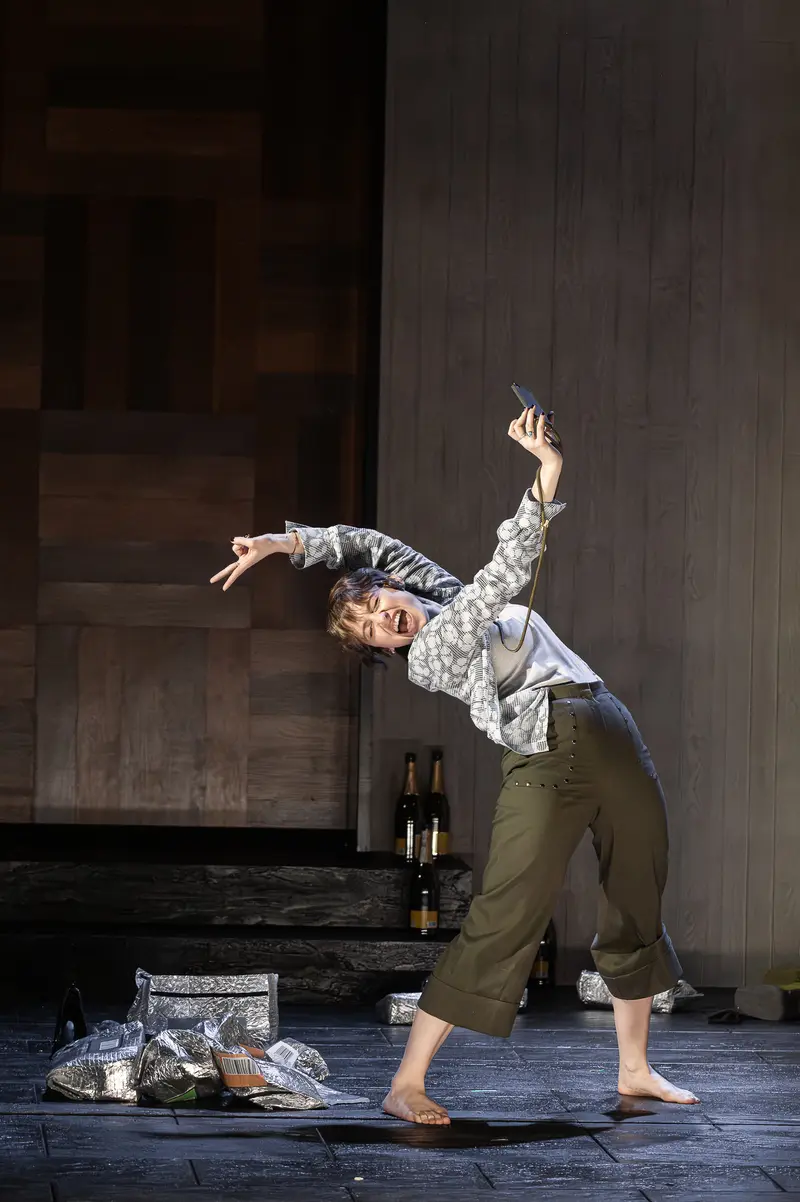 Barefoot Performer in Dynamic Physical Movement at Kammerspiele der Josefstadt Vienna