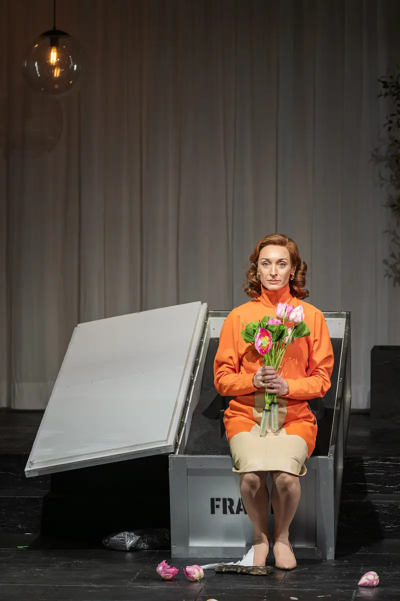 Actor in Orange Jacket with Tulips at Kammerspiele der Josefstadt Vienna
