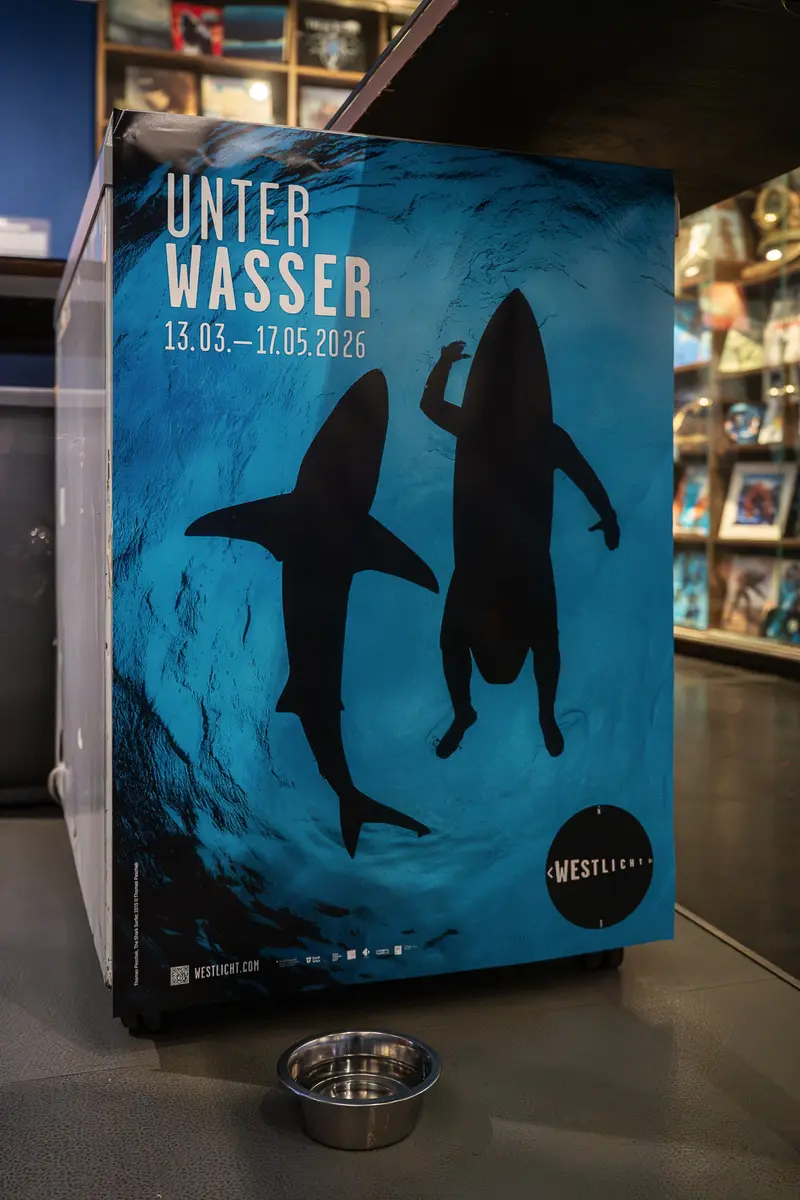 "Unter Wasser" Exhibition Promotional Display with Underwater Silhouettes