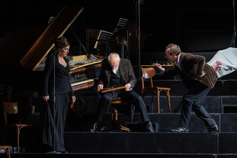 Susa Meyer, Günter Franzmeier, and Markus Kofler in Photo Rehearsal for Zemlinsky