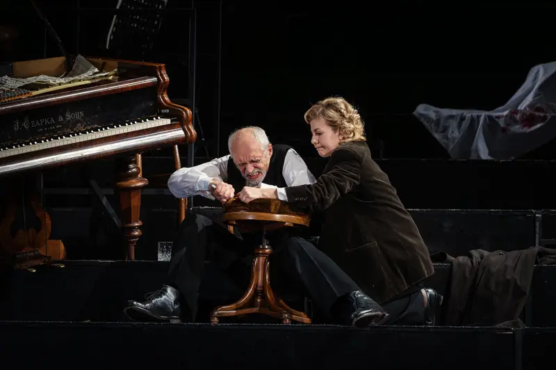 Günter Franzmeier and Susa Meyer in Photo Rehearsal of "Zemlinsky" at Theater in der Josefstadt