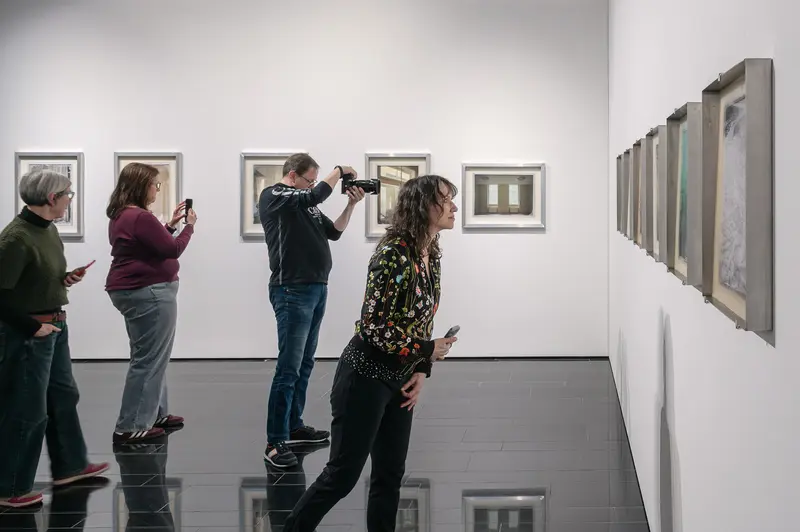 Visitors Viewing Emma Hummerhielm Carlén Exhibition at STRABAG ART Site Vienna