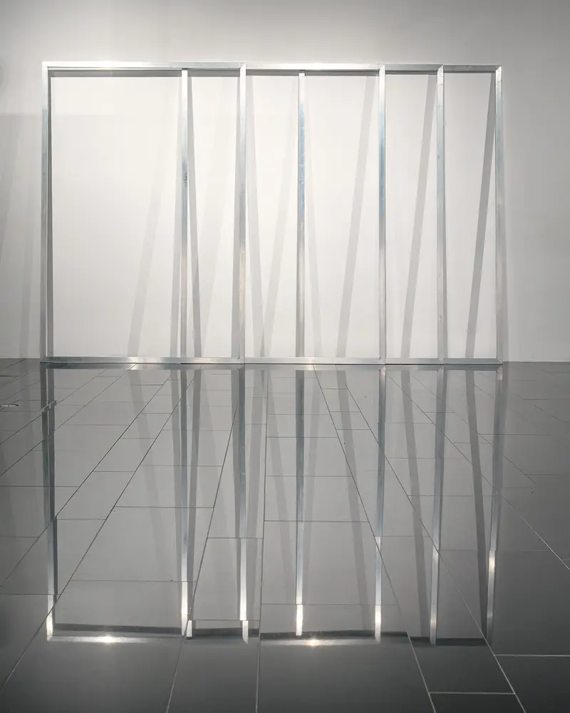 Emma Hummerhielm Carlén Installation with Vertical Frames at STRABAG ART Site Vienna
