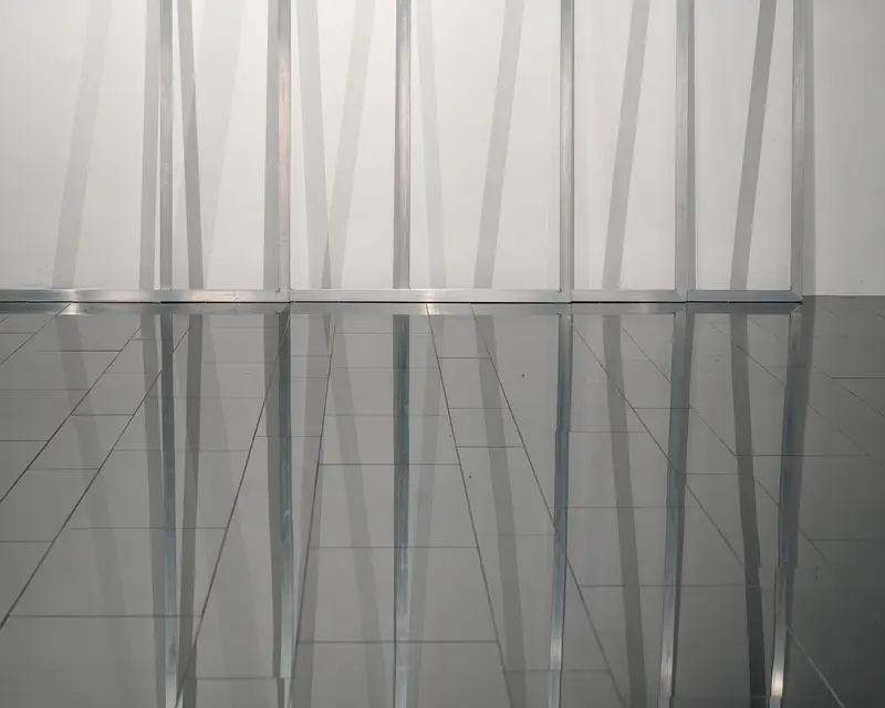 Vertical Metal Rods Installation at Emma Hummerhielm Carlén Exhibition, STRABAG ART Site