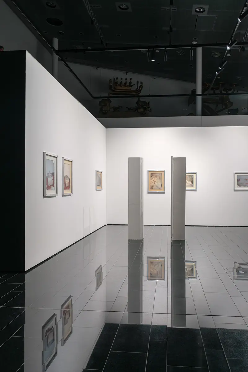 Reflective Gallery Floor at Emma Hummerhielm Carlén Exhibition, STRABAG ART Site