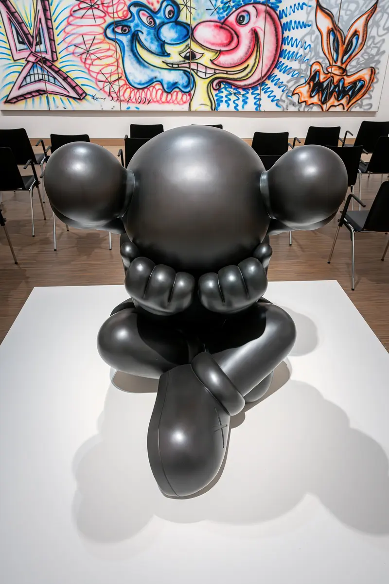 KAWS Black Inflatable Sculpture at Albertina Modern Vienna Exhibition