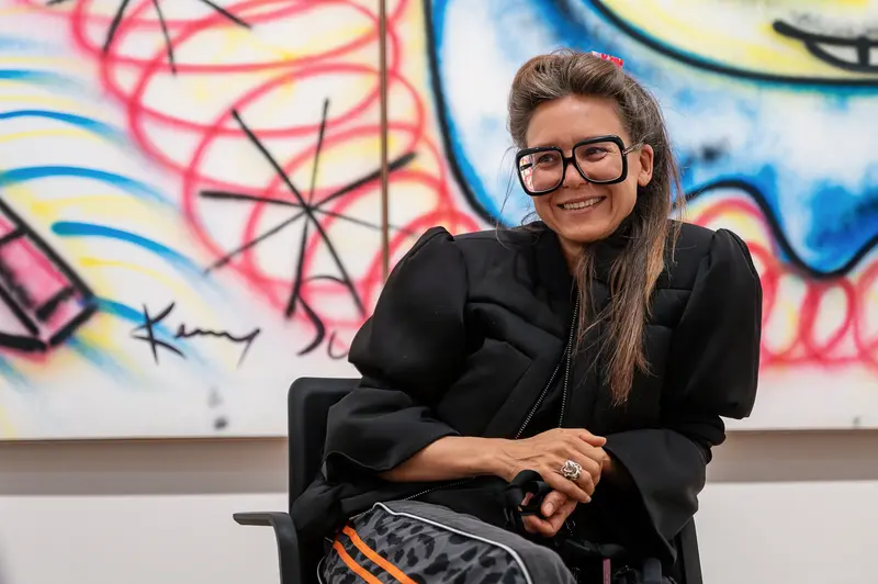 Angela Stief at KAWS. Art & Comix Exhibition, Albertina Modern Vienna