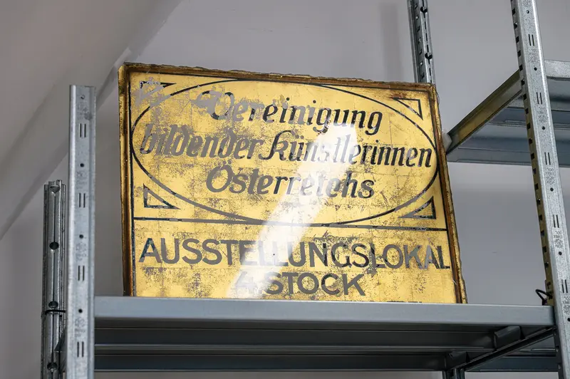 Historical Archive Sign at VBKÖ Exhibition, Polyphonic Archive 2026