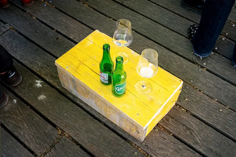 Heineken Bottles and Glasses on Yellow Book at Kunsthalle Wien Opening