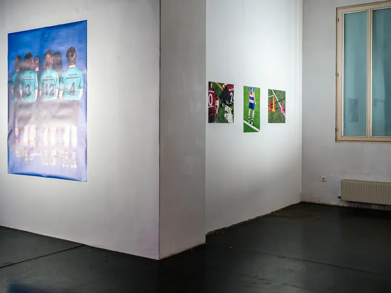 Contemporary Art Exhibition with Blue Portrait and Nature Photography Series