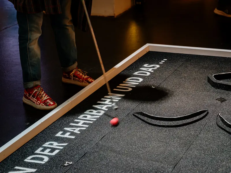 Interactive Installation with Text Floor and Visitor Engagement