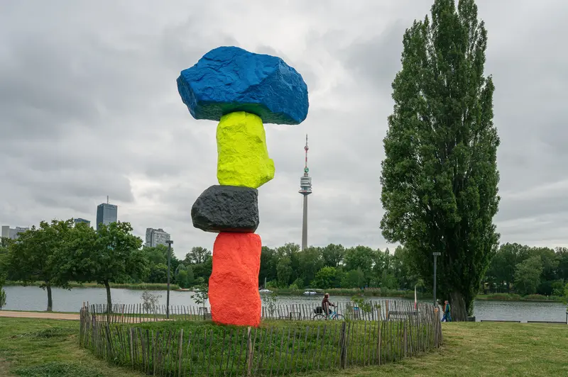 "Vienna Mountain" by Ugo Rondinone, Bank Austria Park, Vienna, 2025