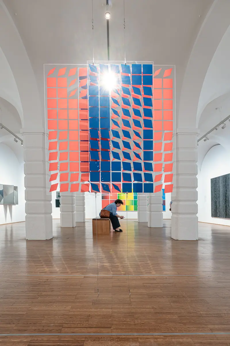 Large-Scale Geometric Art Installation in Contemporary Gallery Space