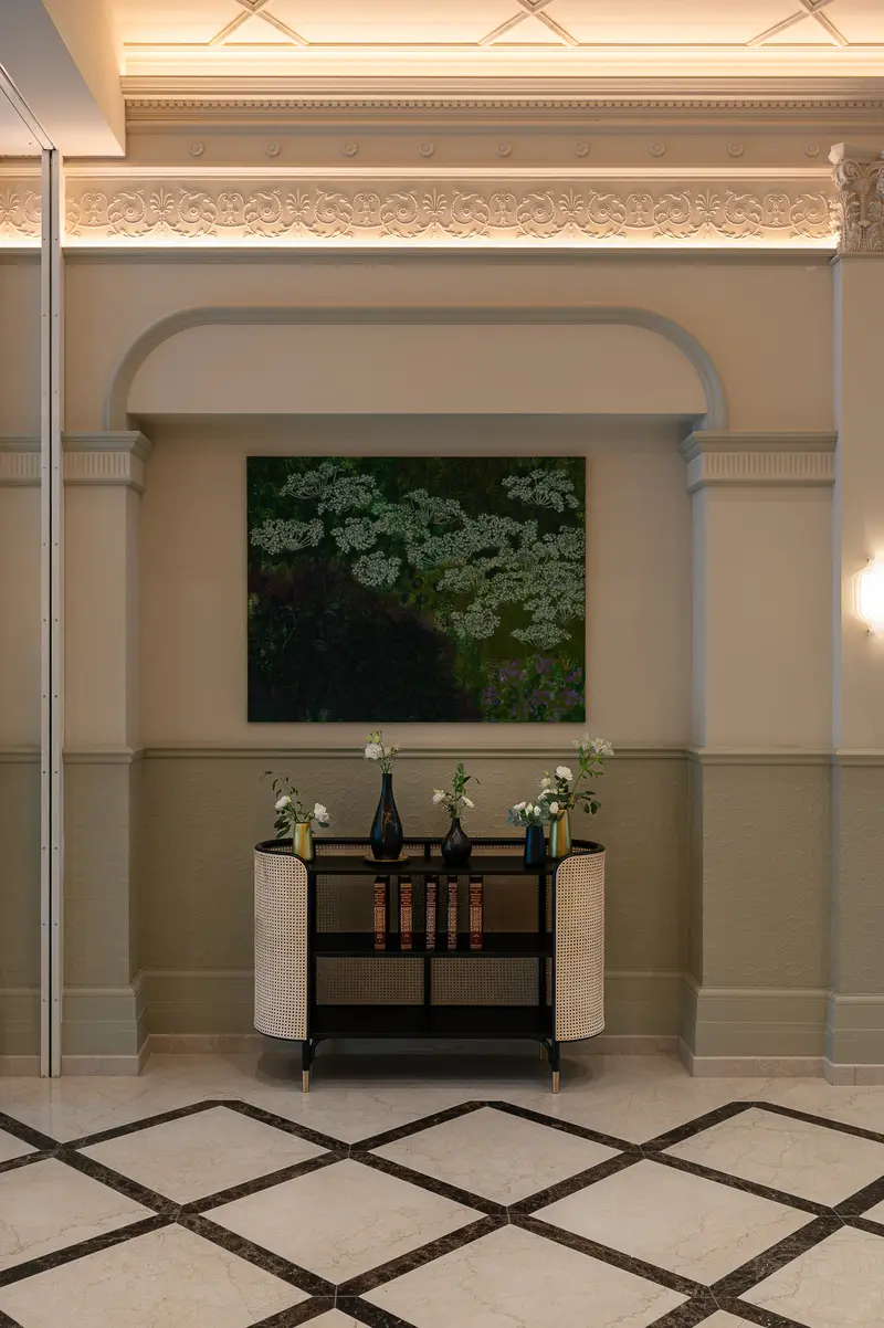 Palais Chotek Vienna Interior: Arched Niche with Display Shelf and Window