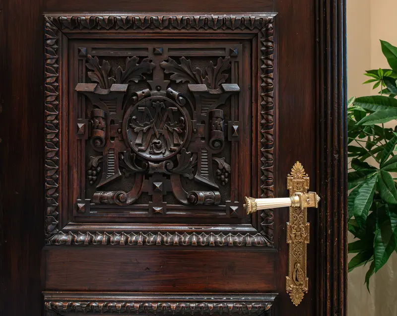 Ornate Wooden Door Detail at Palais Chotek, Vienna