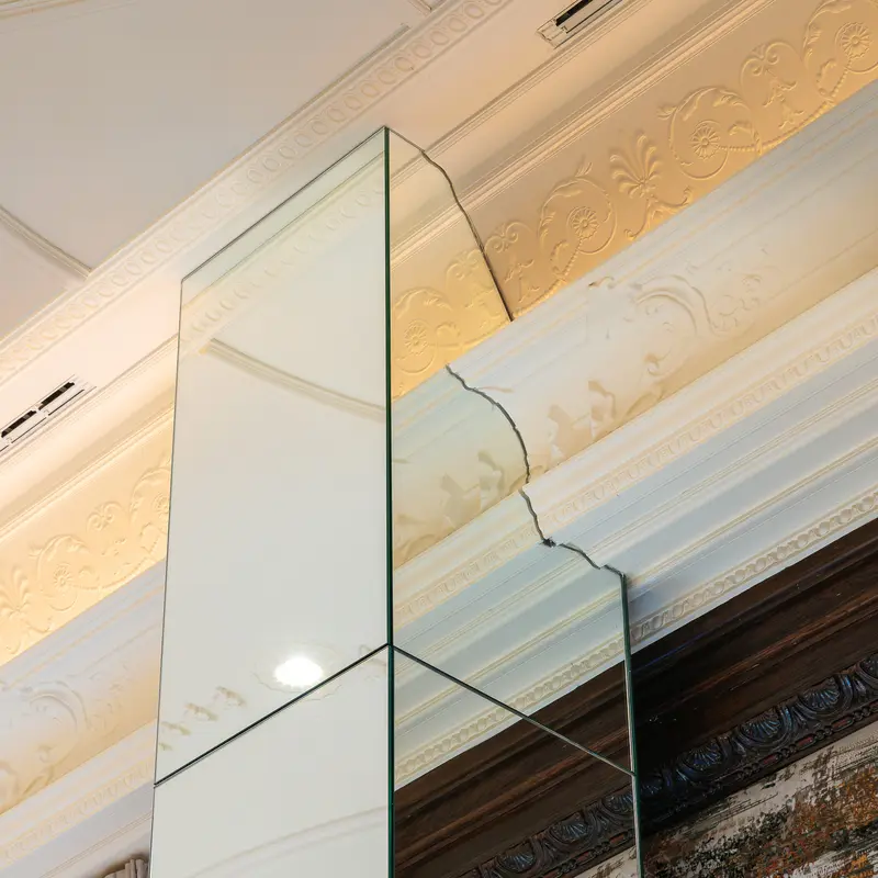 Architectural Detail of Glass Partition at Palais Chotek Vienna