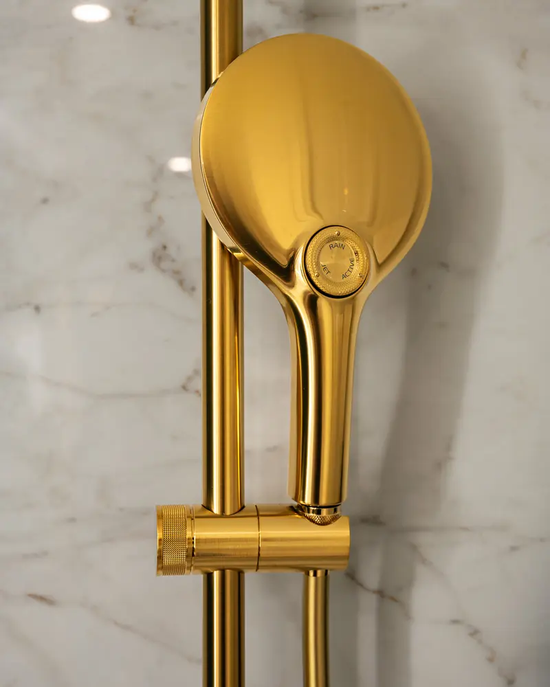 Gold Showerhead Detail at Palais Chotek Vienna
