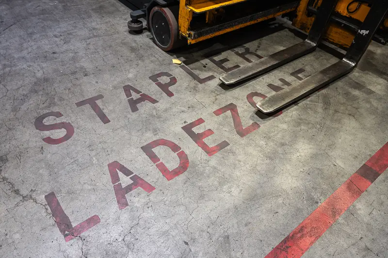 Forklift Charging Zone Floor Marking at Frankstahl Guntramsdorf Warehouse