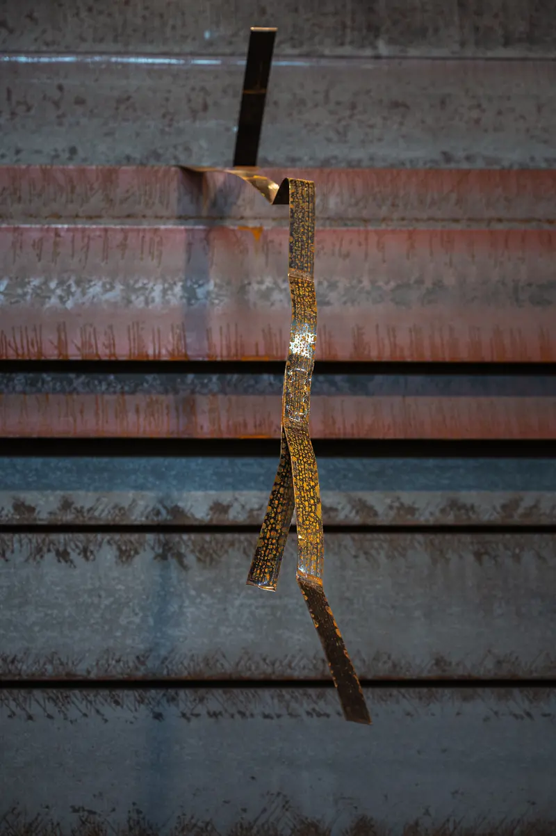Barcode Label on Stacked Steel Flat Bar at Frankstahl Guntramsdorf