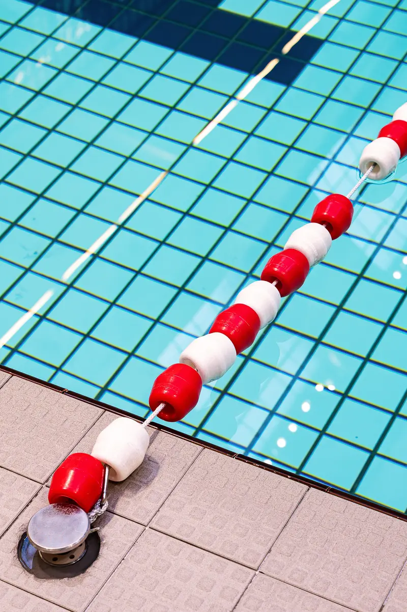 Lane Divider and Turquoise Tile at Amalienbad Main Pool
