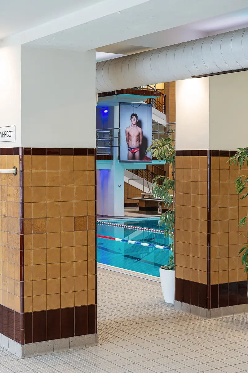 Pool Entrance Passage with Exhibition Portrait, Amalienbad Vienna