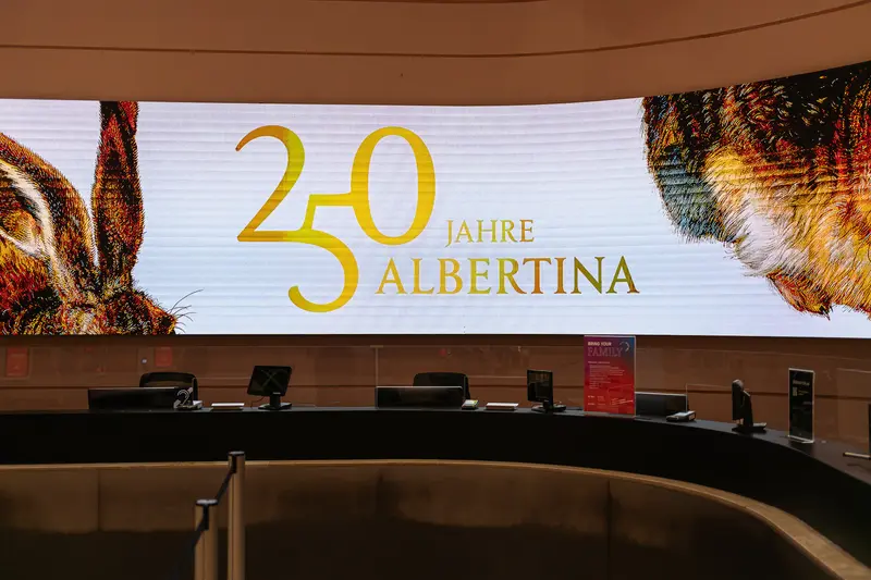 250 Jahre Albertina Celebration Signage at Albertina Modern Vienna