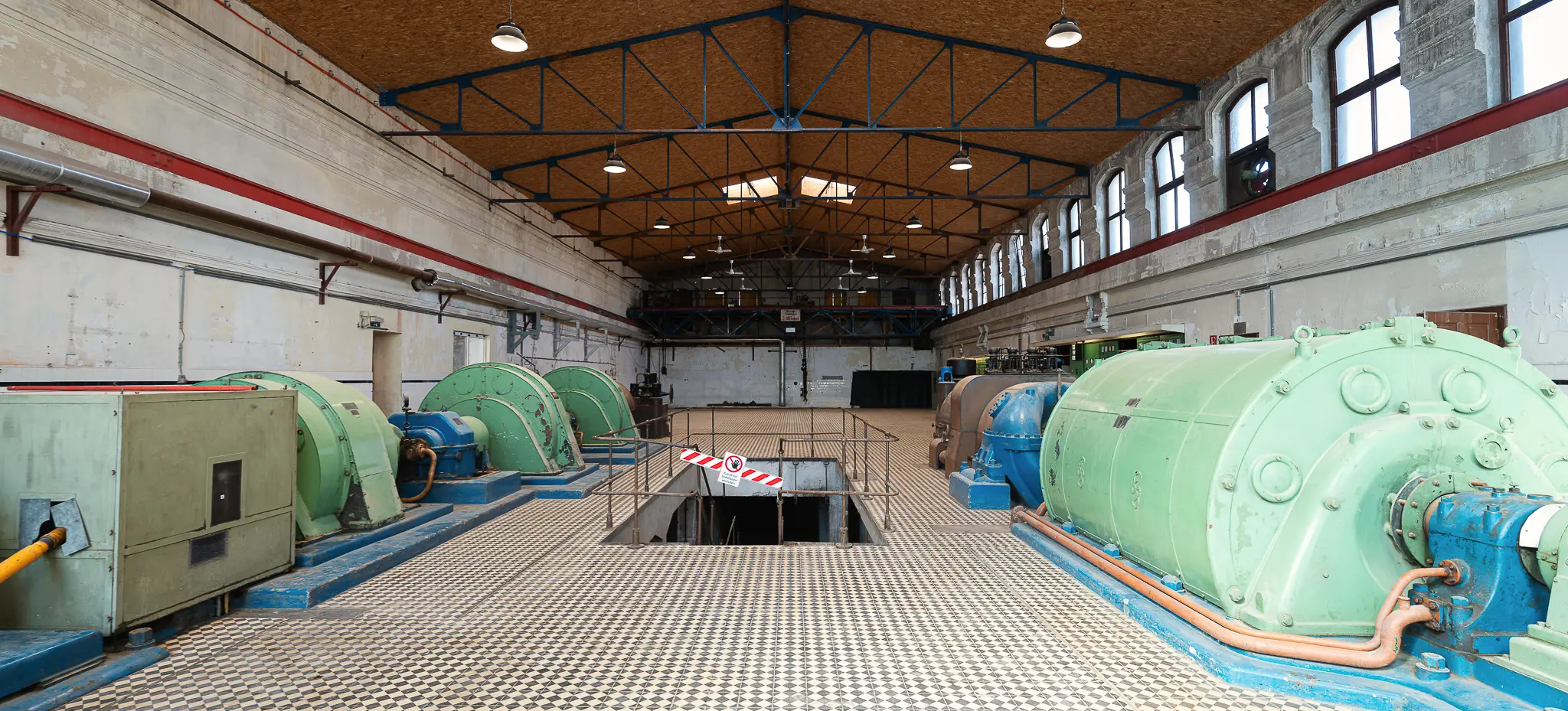 Machine Hall with Green Turbine Generators, Glanzstoff St. Pölten Open House 2026