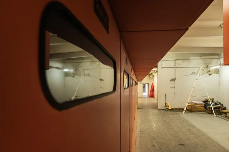 Terracotta Built-In Volume and Industrial Hall Interior, Glanzstoff St. Pölten Open House 2026