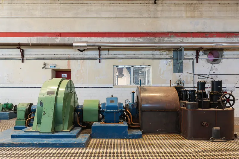 Historic turbine hall machinery at Glanzstoff St. Pölten Open House 2026