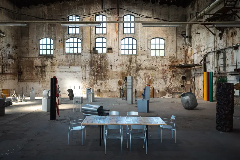 Sculpture Installation in Former Glanzstoff Factory Hall During Open House 2026, St. Pölten